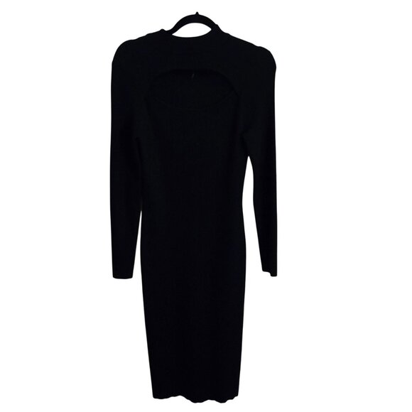 The Drop NWOT Chantal Midi Bodycon Fitted Cutout Rib Dress Black Size M - Picture 2 of 10